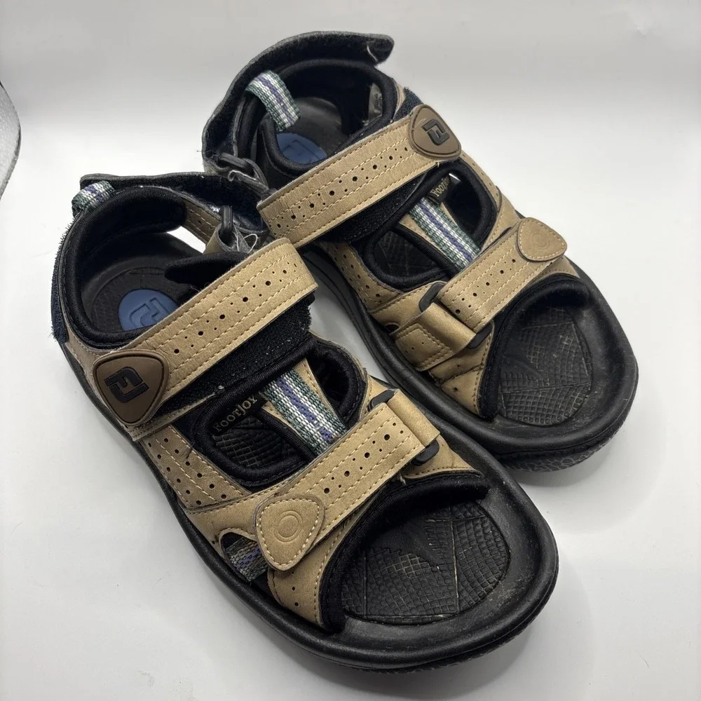 Foot‎ Joy Womens 6M Brown Leather Adjustable Golf Sandals Soft Spikes 48786